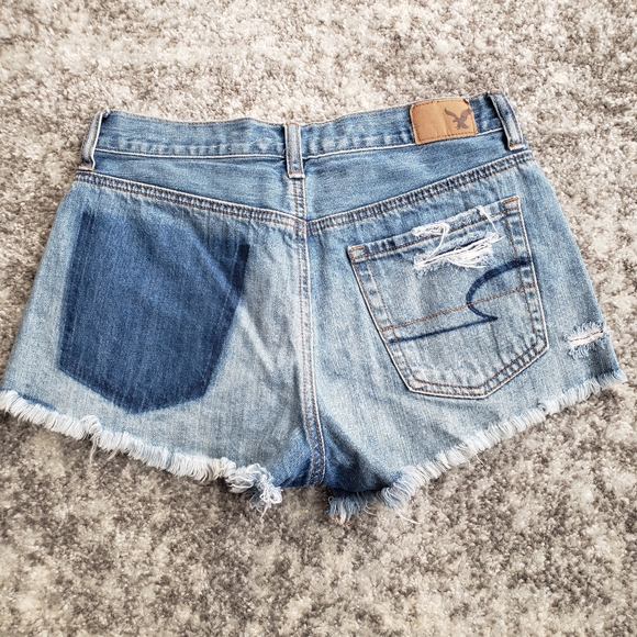 SOLD LOT AE | Vintage High Rise Ultra Distressed Festival Denim Jean Shorts 2 - Picture 5 of 12